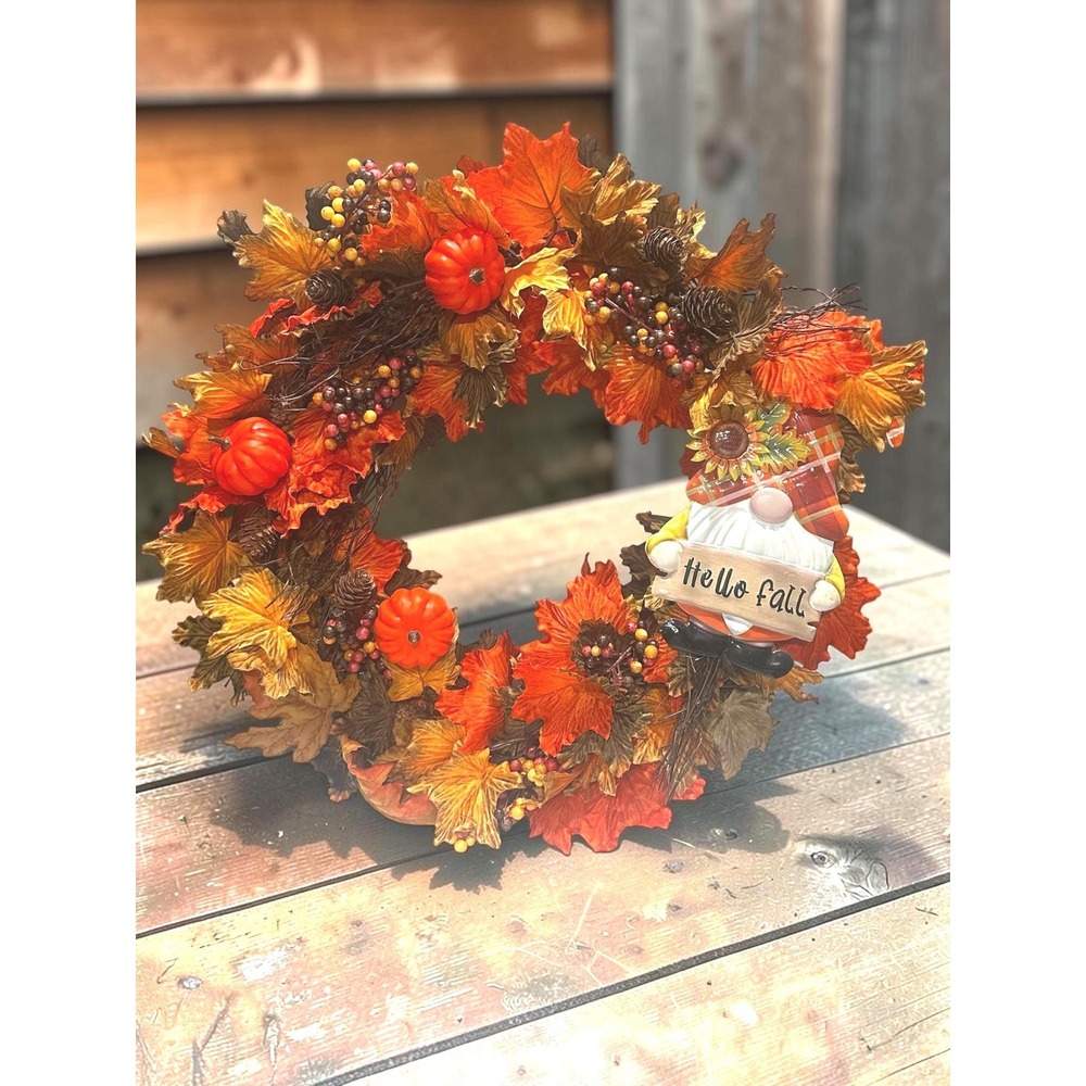 Handmade Wreath: Autumn Leaves, Fall Foliage Wreath